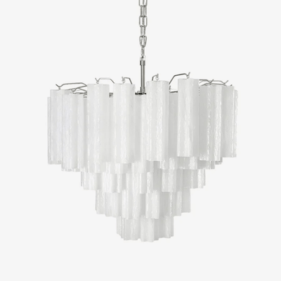 Velinaine Chandelier Frosted Murano Glass Tiered Cascade