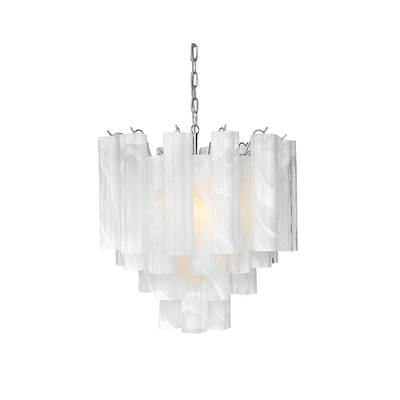 Lioreissa Chandelier Frosted Glass Tubes Layered Minimalist