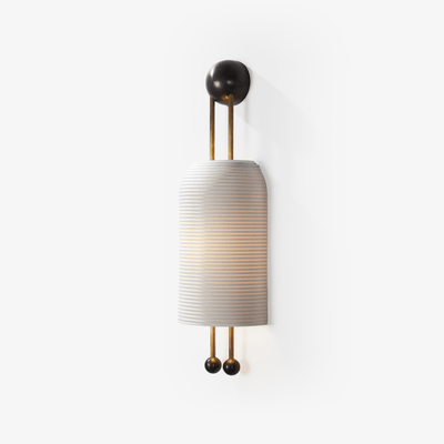 Bly Wall Lamp Opal Glass Gold Rods