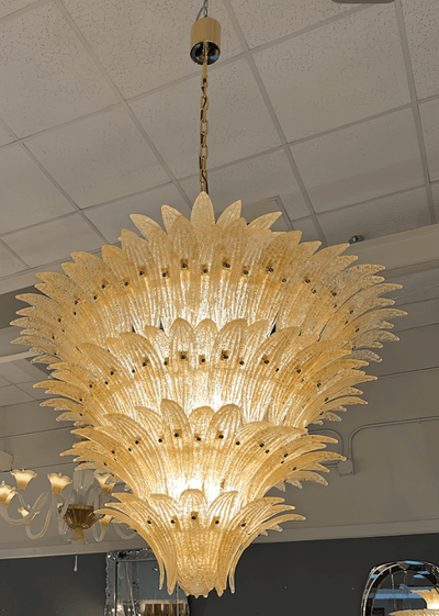 Eirerian Chandelier Murano Glass Palmette Leaf Tiered
