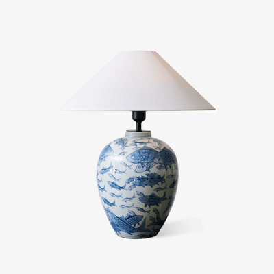 Tel Fabric Traditional Table Lamp
