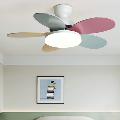 Eireise Colorful Glass Kids Ceiling Fan Light