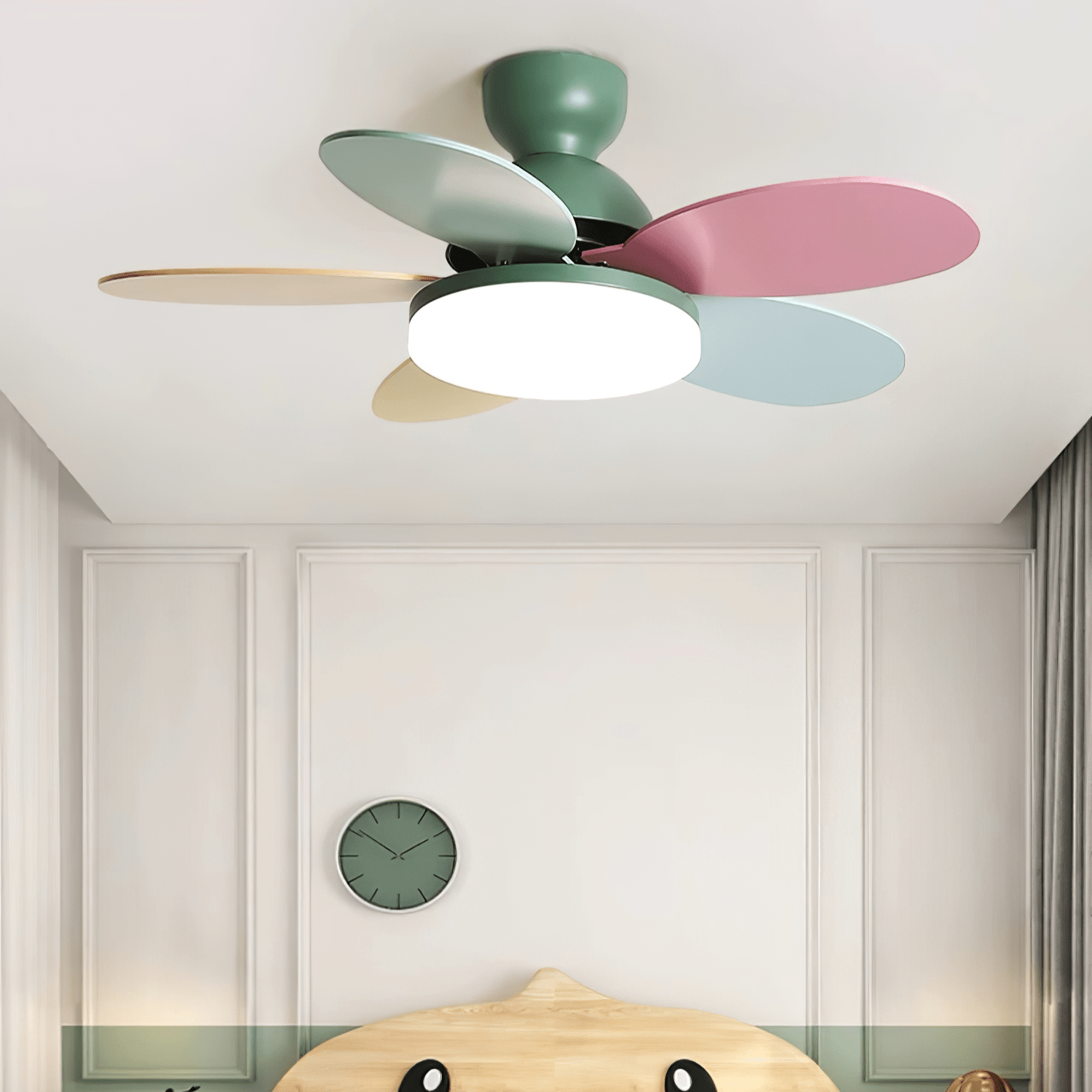 Eireise Colorful Glass Kids Ceiling Fan Light