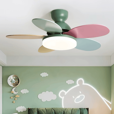Eireise Colorful Glass Kids Ceiling Fan Light