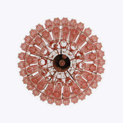 Veleneon Chandelier Pink Glass Tube Layered Diamond