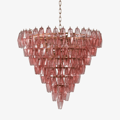 Eirenora Chandelier Pink Faceted Glass Layered Vintage