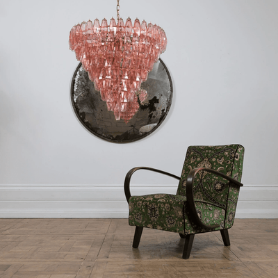 Eirenora Chandelier Pink Faceted Glass Layered Vintage
