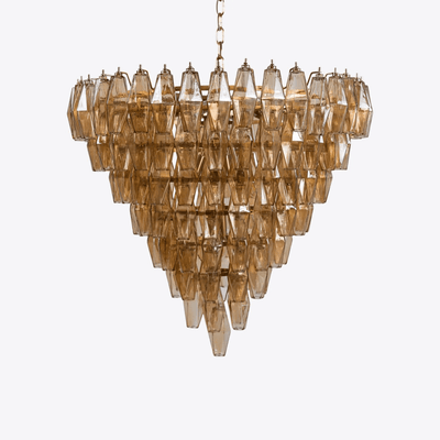 Eirenora Chandelier Pink Faceted Glass Layered Vintage