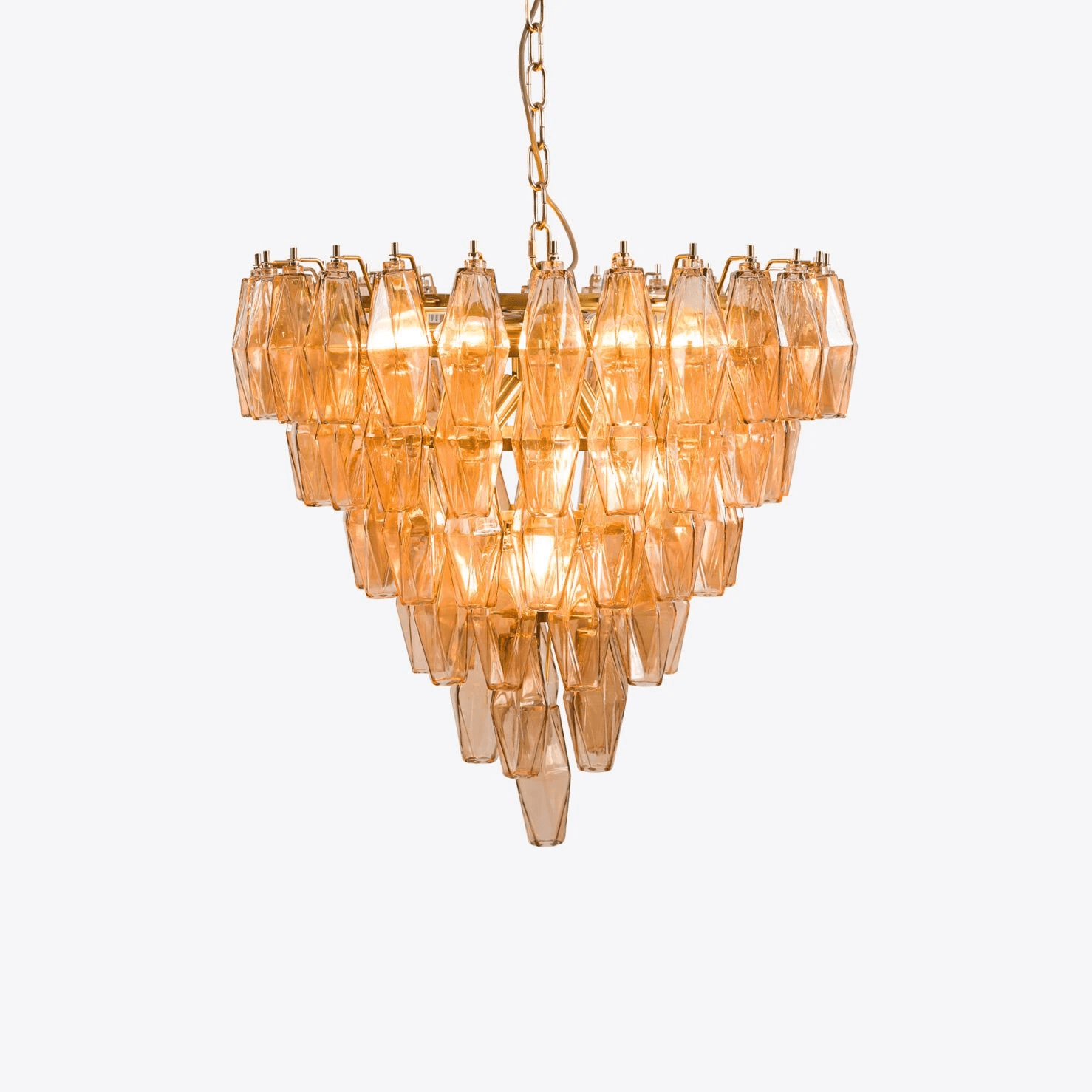 Eirenora Chandelier Pink Faceted Glass Layered Vintage