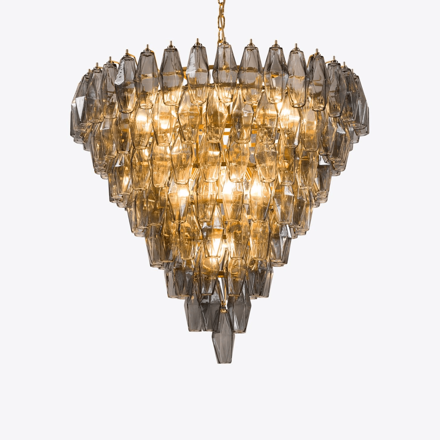 Eirenora Chandelier Pink Faceted Glass Layered Vintage