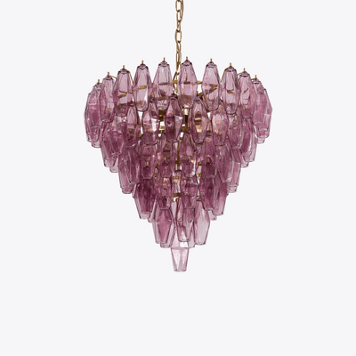 Eirenora Chandelier Pink Faceted Glass Layered Vintage