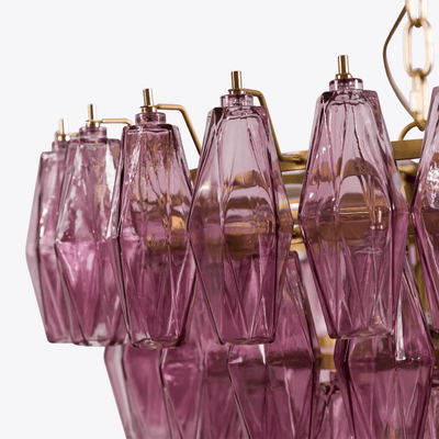 Eirenora Chandelier Pink Faceted Glass Layered Vintage