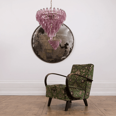 Eirenora Chandelier Pink Faceted Glass Layered Vintage