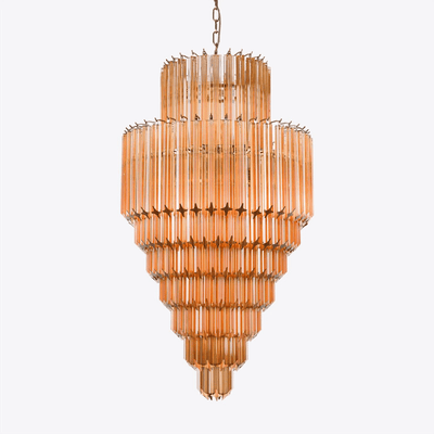 Liororelle Chandelier Amber Diamond Glass Layered Retro
