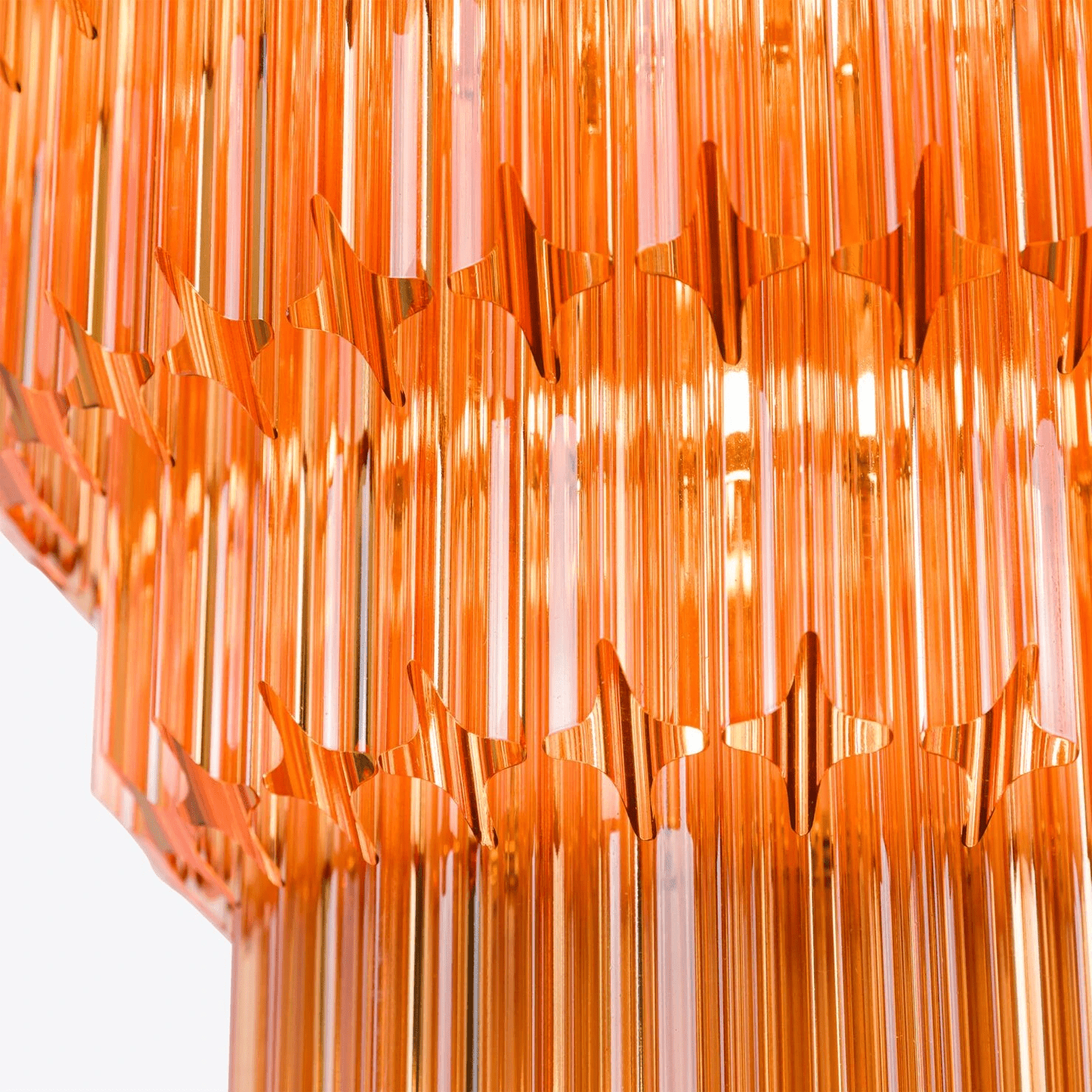 Liororelle Chandelier Amber Diamond Glass Layered Retro