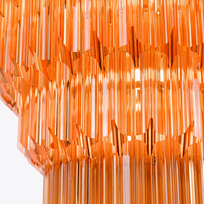 Liororelle Chandelier Amber Diamond Glass Layered Retro