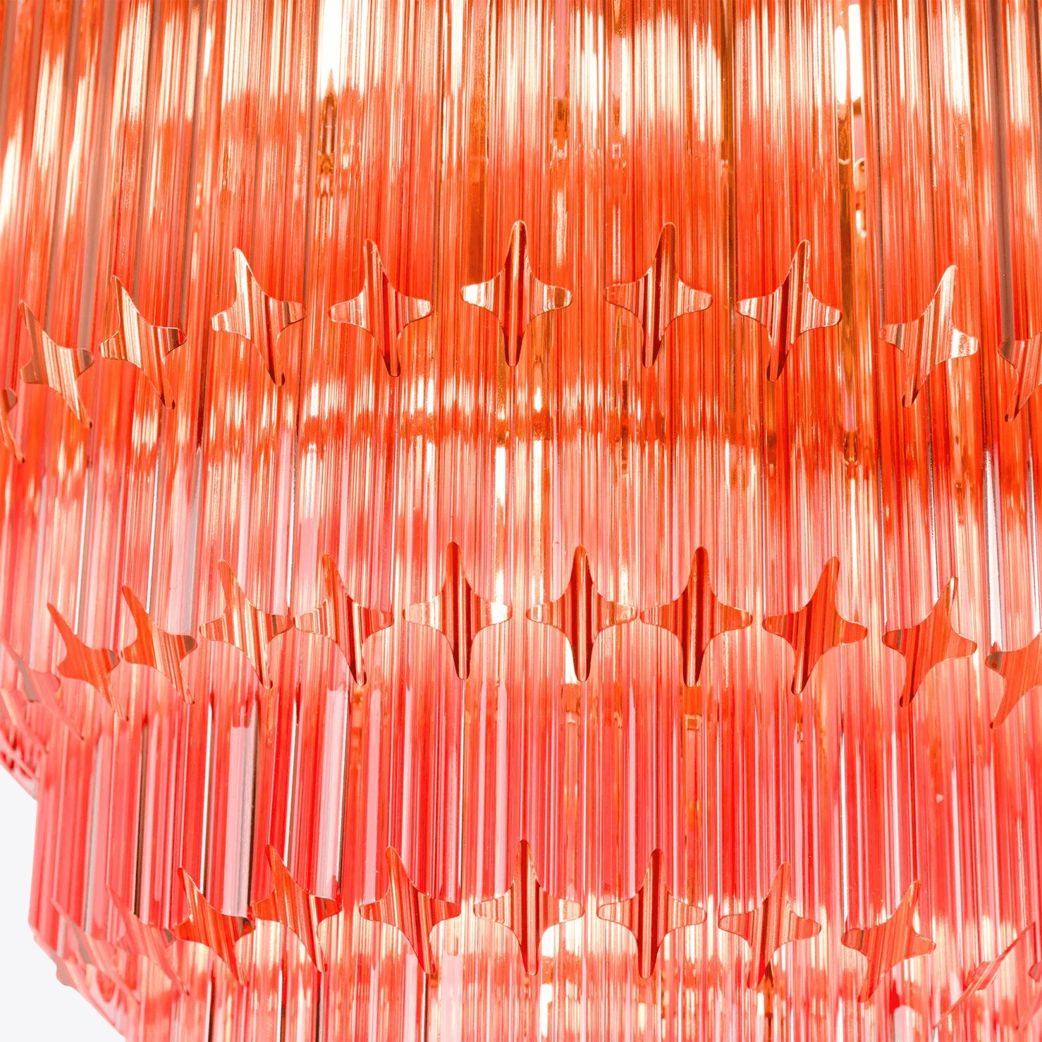 Liororelle Chandelier Amber Diamond Glass Layered Retro