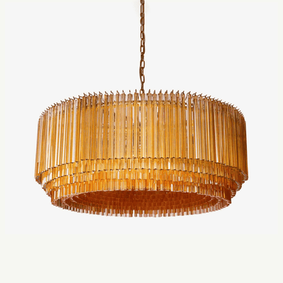 Maren Chandelier Amber Drum Glass
