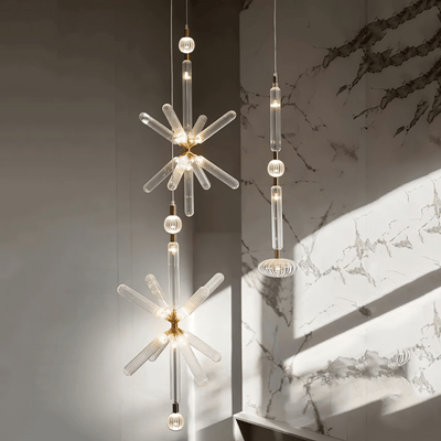 Tika Pendant Lamp Crystal Cylinder Cipher Contemporary