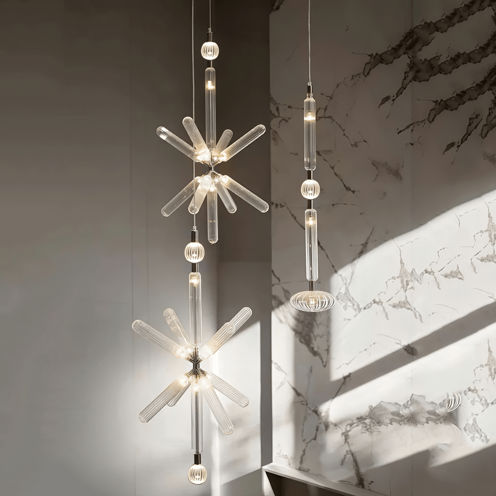 Tika Pendant Lamp Crystal Cylinder Cipher Contemporary