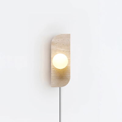 Serearia Minimalist Travertine Plug-In Wall Light