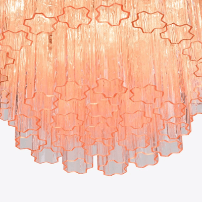 Eiranora Chandelier Five Tier Fluted Glass Tube Mid Century