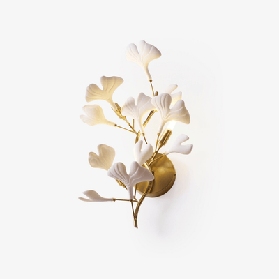 Oakes Postmodern Luxury Gingko Ceramics Wall Lamp