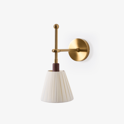 Gairm Wall Lamp Pleated Fabric Brass