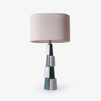 Obelisk Stacked Marble Table Lamp