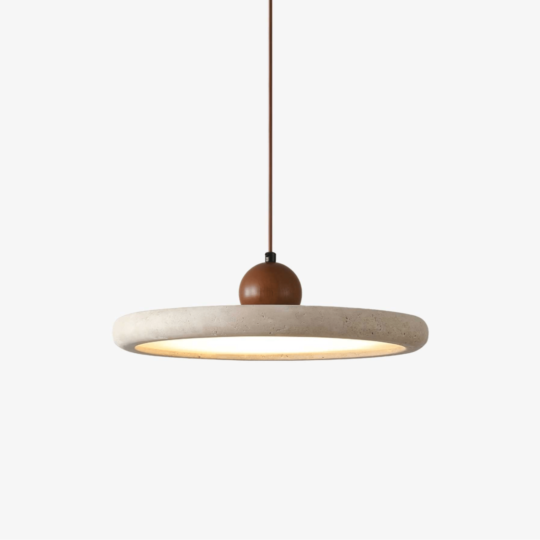 Valaielle Disc Sphere Travertine Pendant Light