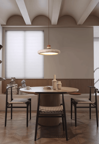 Cuvarora Disc Travertine Pendant Light