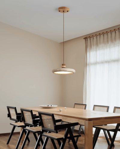 Cuvarora Disc Travertine Pendant Light