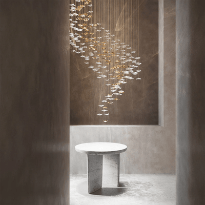 Nephele Crystal Leaf Chandelier