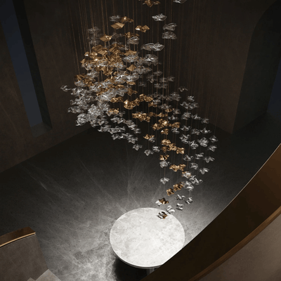 Nephele Crystal Leaf Chandelier