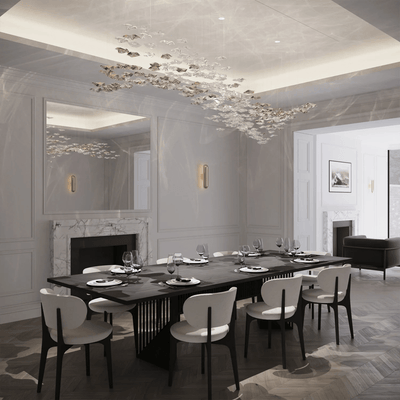 Nephele Crystal Leaf Chandelier