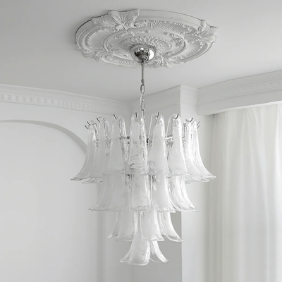 Celiian Chandelier Murano Glass Petals Vintage