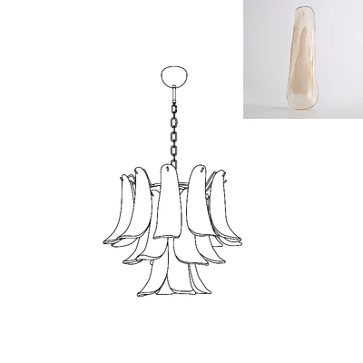 Celiian Chandelier Murano Glass Petals Vintage
