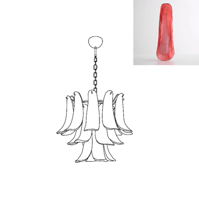 Celiian Chandelier Murano Glass Petals Vintage