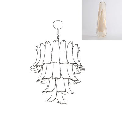 Celiian Chandelier Murano Glass Petals Vintage