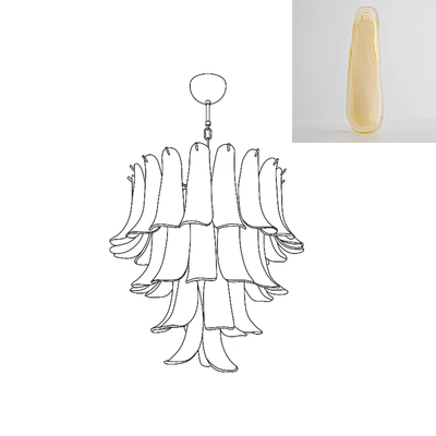 Celiian Chandelier Murano Glass Petals Vintage