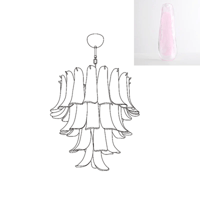 Celiian Chandelier Murano Glass Petals Vintage