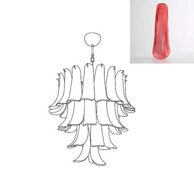 Celiian Chandelier Murano Glass Petals Vintage