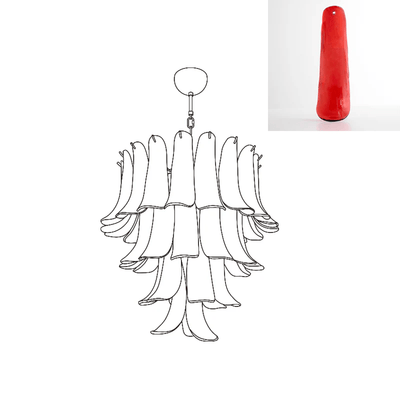 Celiian Chandelier Murano Glass Petals Vintage