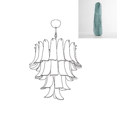 Celiian Chandelier Murano Glass Petals Vintage