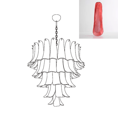 Celiian Chandelier Murano Glass Petals Vintage