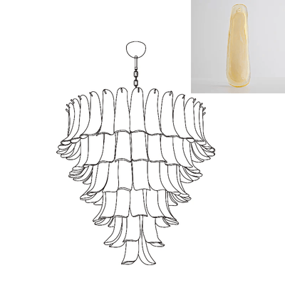 Celiian Chandelier Murano Glass Petals Vintage
