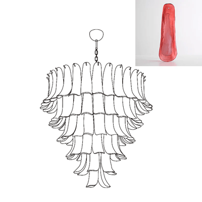 Celiian Chandelier Murano Glass Petals Vintage