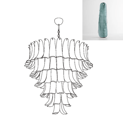 Celiian Chandelier Murano Glass Petals Vintage