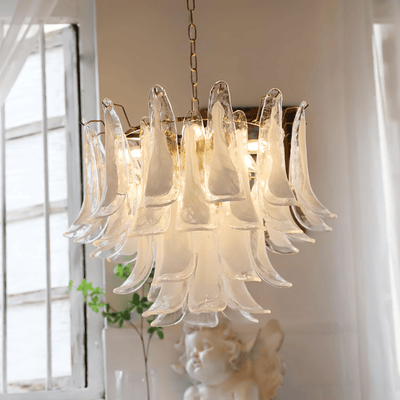 Celiian Chandelier Murano Glass Petals Vintage