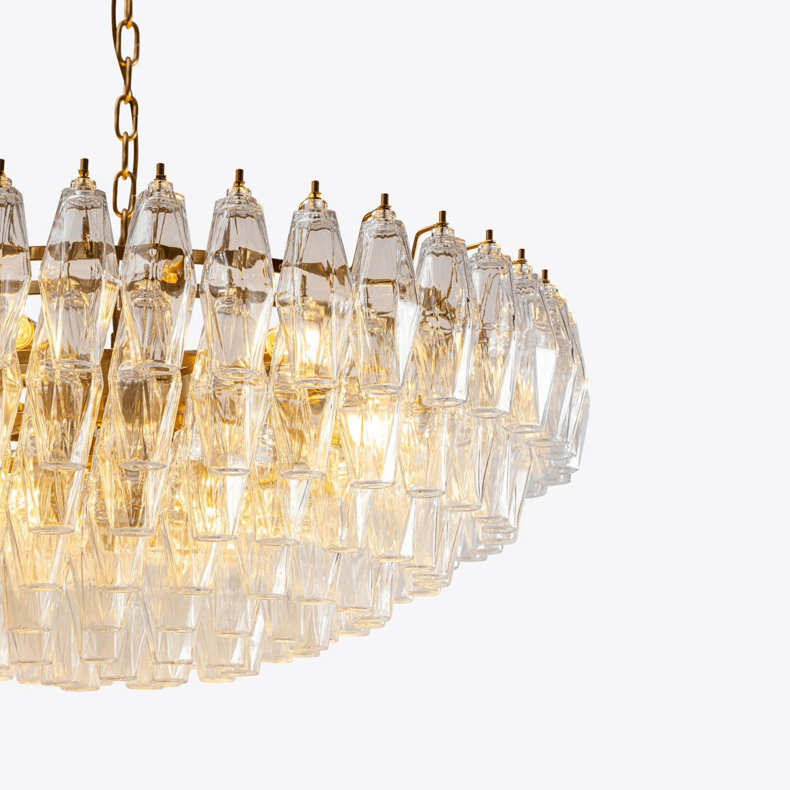 Naely Chandelier Clear Murano Glass Polyhedron Vintage